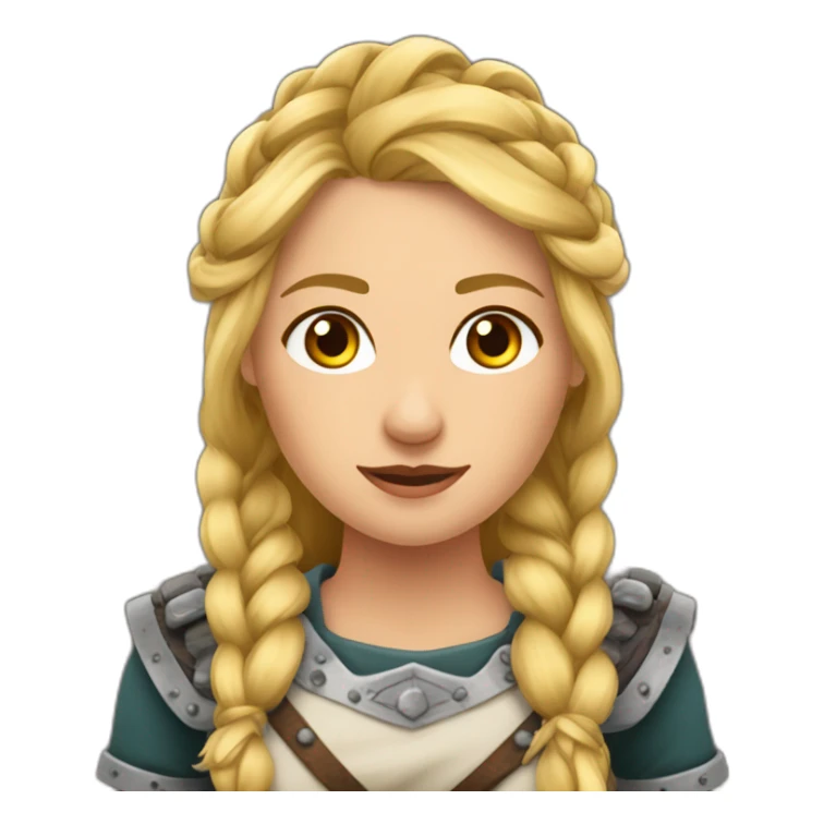 Mujer rubia vikinga trenzas un lado sticker