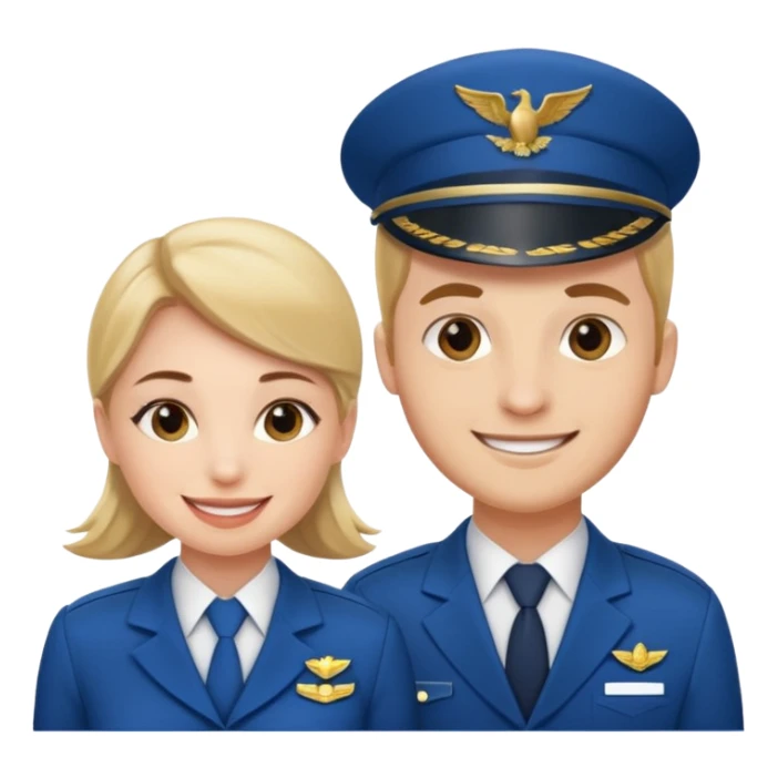 female flight attendant working with her male colleague sticker