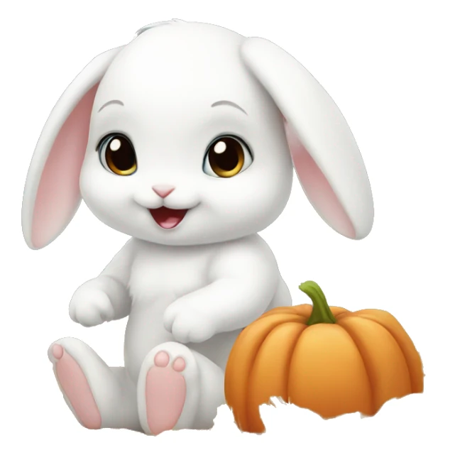 white baby bunny harvest fall sticker