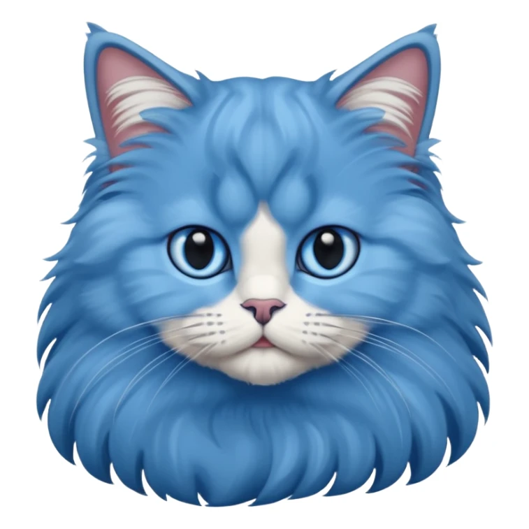 A cat which is a brittish longhair whit is blue color and hes eyes are blue sticker