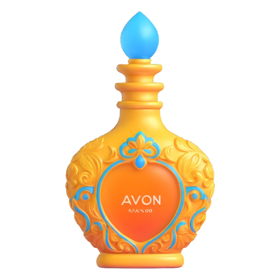vintage AVON perfume bottle, ornate glass design from 1970s sticker