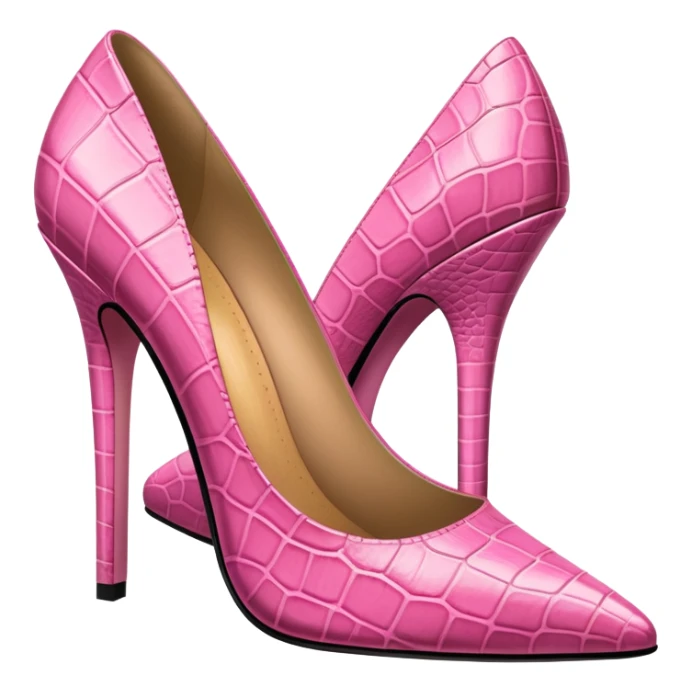 super realistic pink crocodile leather stilettos sticker