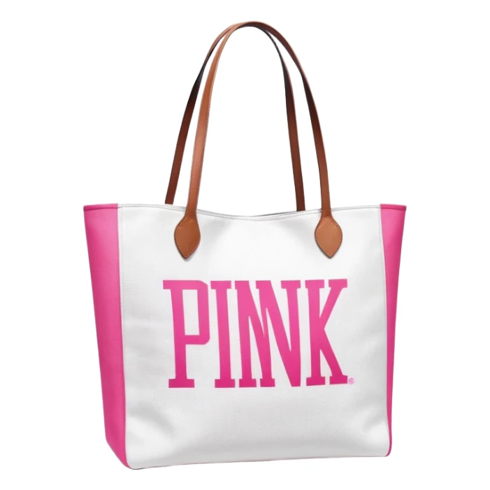 Victoria's Secret pink tote bag with logo sticker