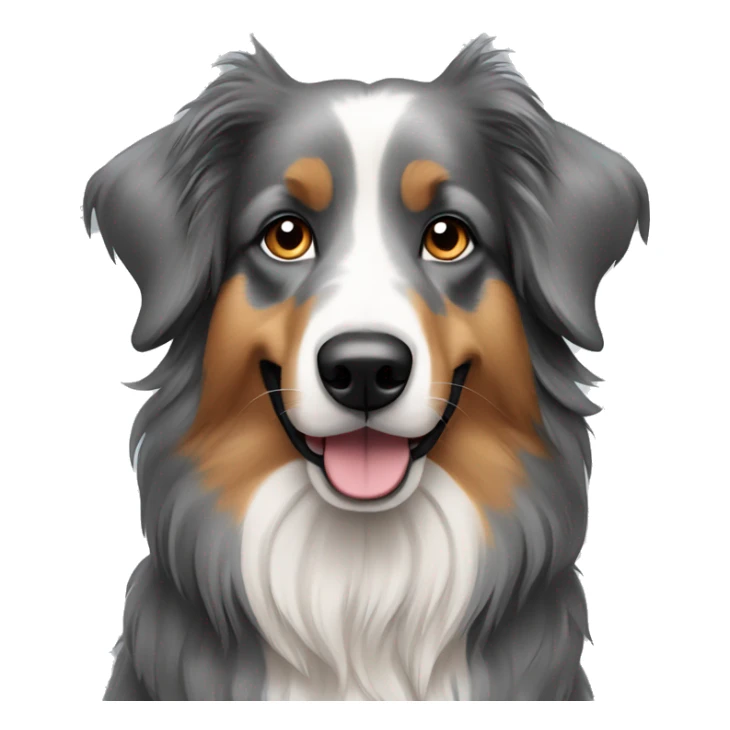 a long haired gray dog, english shepherd sticker