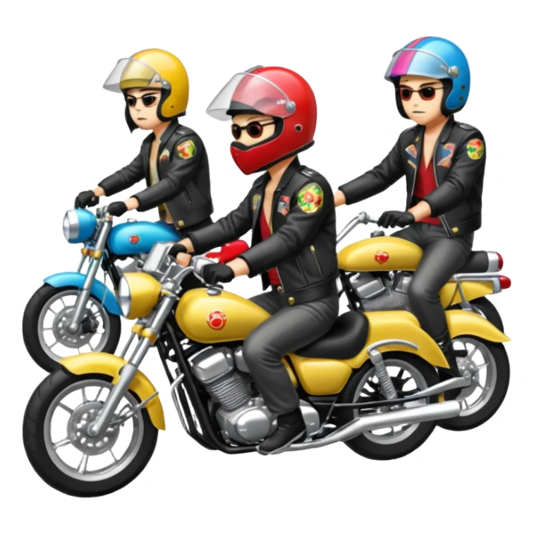 Japanese Bosozoku riding their bikes sticker