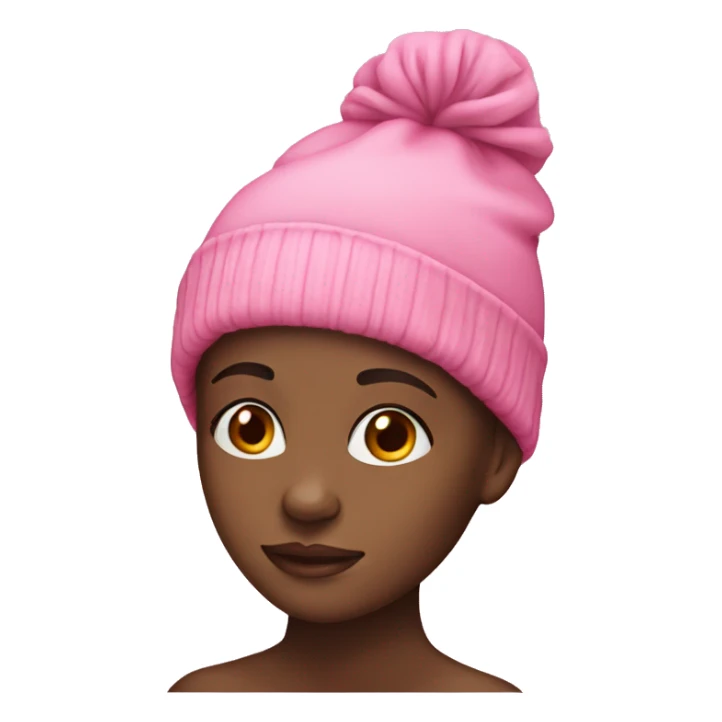 Black girl wearing pink beanie  sticker