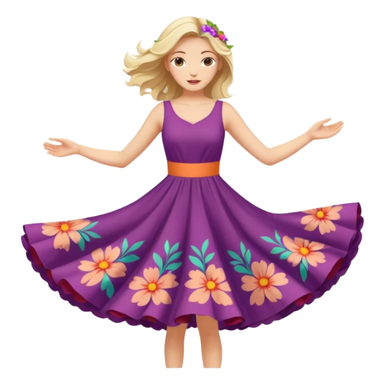 Woman Twirl summer circle dress sticker