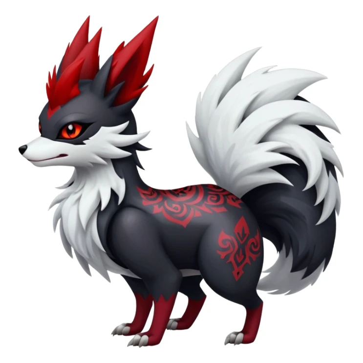 Shiny Exotic Gothic Delphox-Zoroark-Zangoose-hybrid-creature sticker
