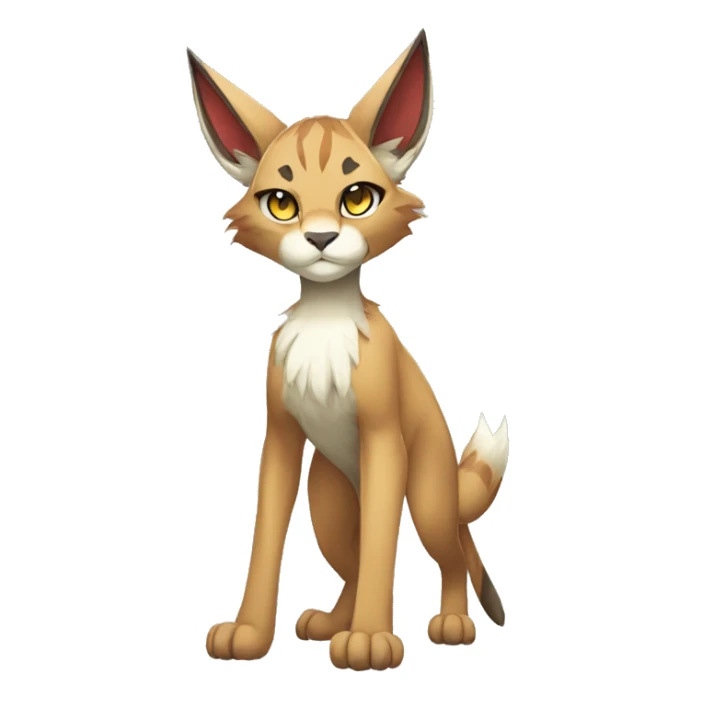 Anthropomorphic Sona-Fakemon Lynx-Caracal Full Body sticker