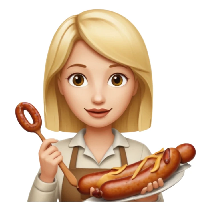 Naked blonde holding weiner sticker