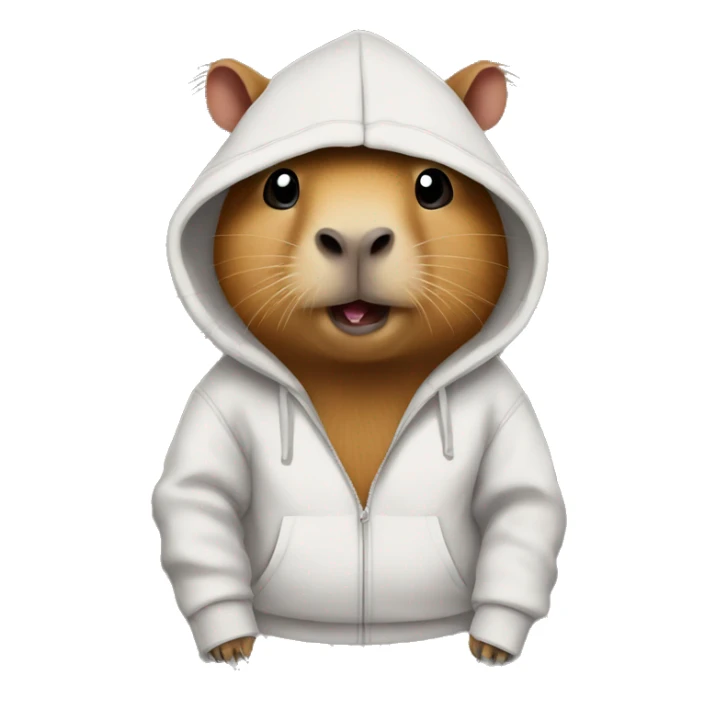 Capybara wearing a hoodie sticker