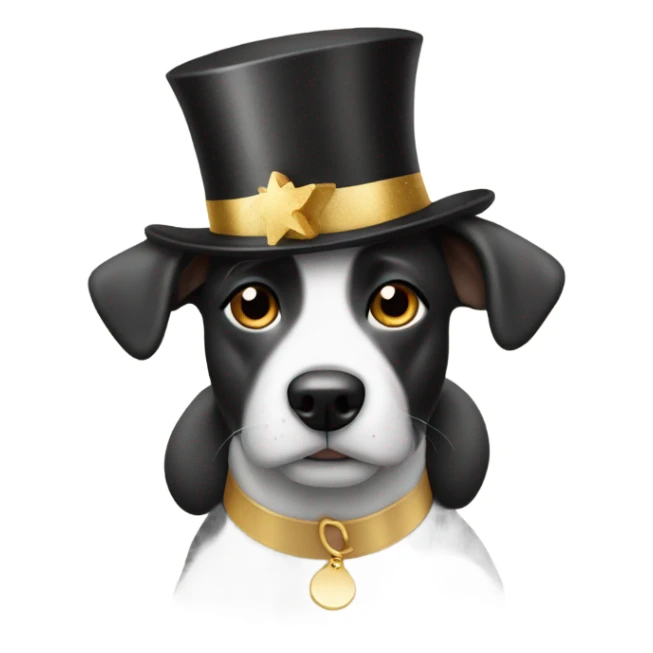 Dog wearing a New Year’s Eve hat sticker