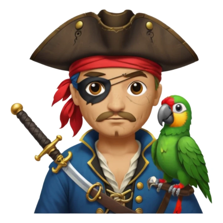 pirate and parrot sticker