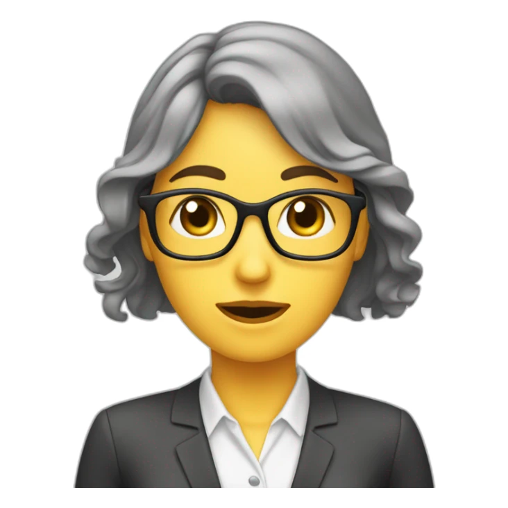 Secretaria triste con pelo largo, ha tenido un mal día sticker