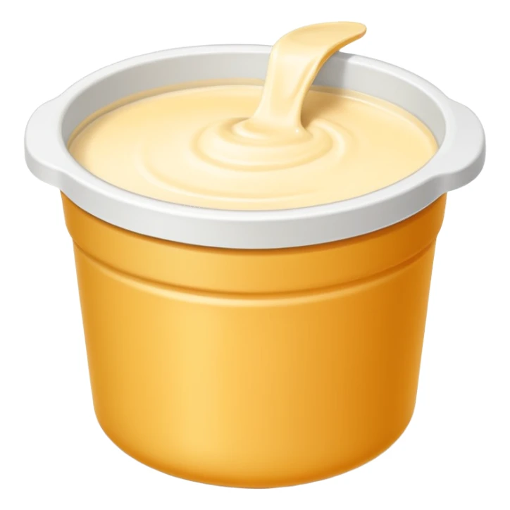 double cream in a plastic pot sticker