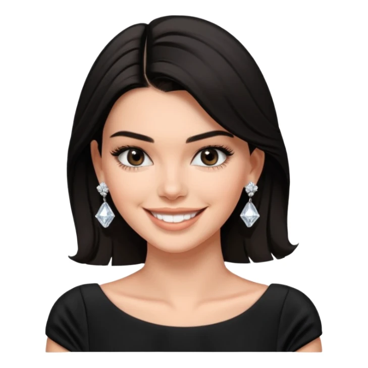 kendall jenner wear diamond earrings, black dress sticker