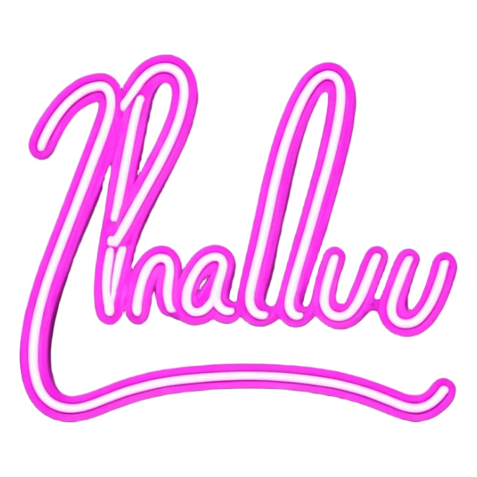 glowing pink neon sign that says "Malibu" in cursive  sticker