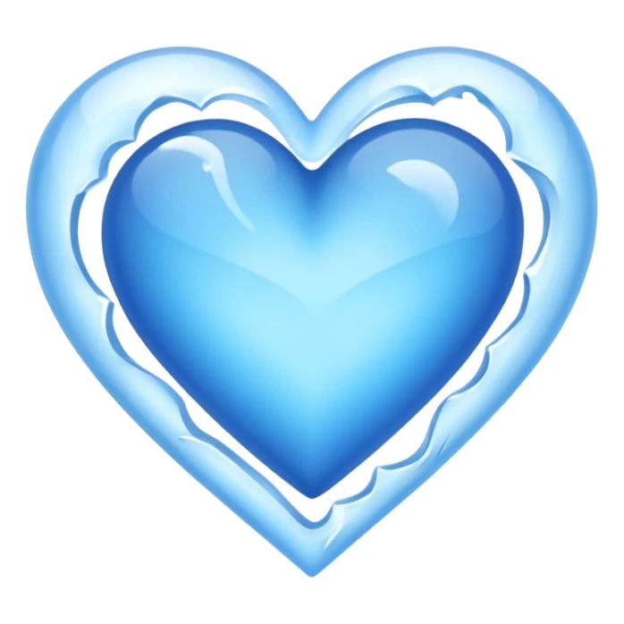 Blue heart that’s cold with air breeze around it sticker