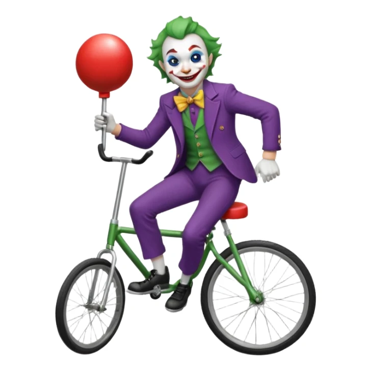 Unicyclist Joker with one wheel  sticker
