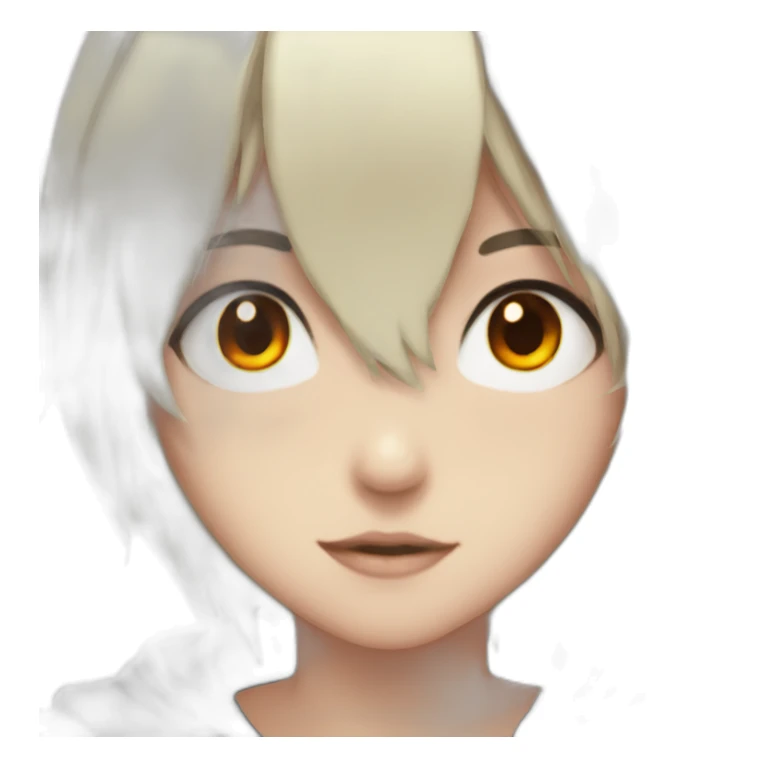 anime dark hair orange eyes sticker