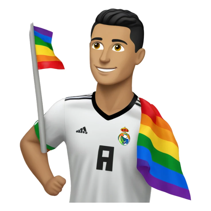 Cristiano Ronaldo with lgtbq flag  sticker