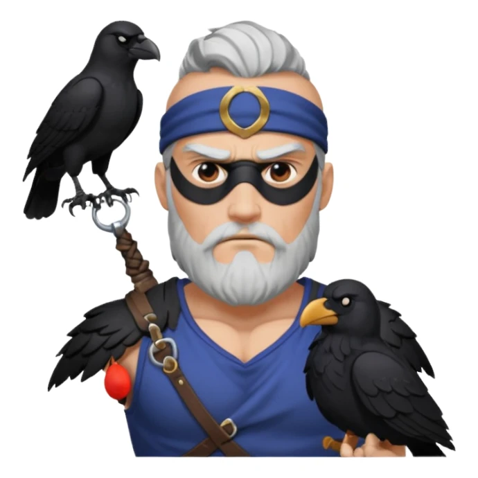 odin with eyepatch and raven on his shoulder sticker