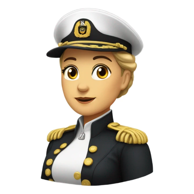 German Ship Captain Woman white Uniform  sticker