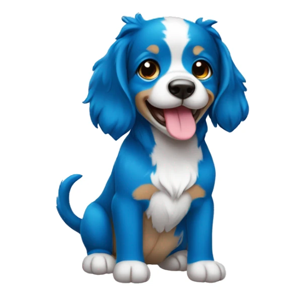 Um cachorrinha azul com pintinhas coloridas sticker