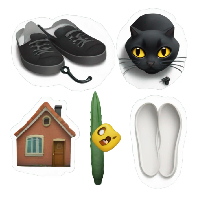 Two ear plugs, a now dead bug A black cat mid sneeze, an old picture of me Snake plant, slippers, and house keys The couch I slept on most of 2019 sticker