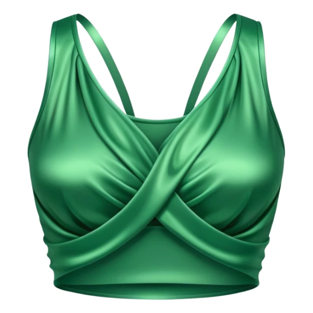 super realistic isolated green satin crop top sticker