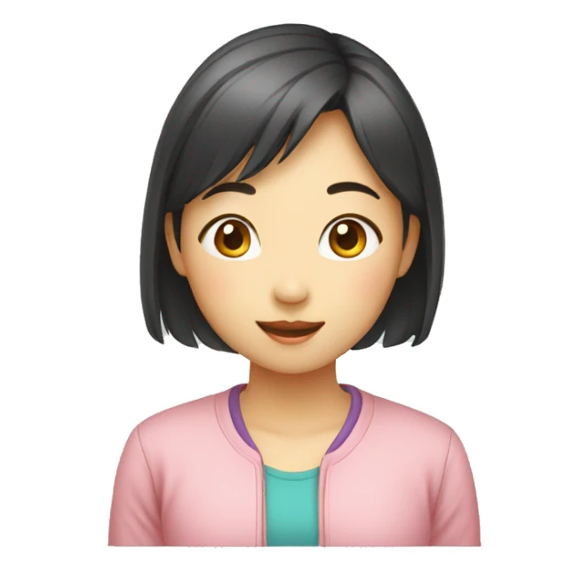 asian girl with vitamine sticker