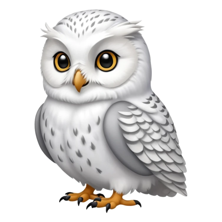 White Snowy Arctic Collared Lemming-Snowy-Owl-hybrid, full body sticker
