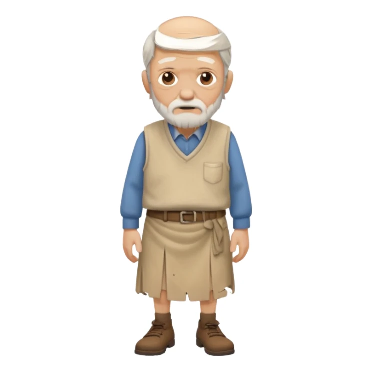 beige ancient male skirt cloth sticker