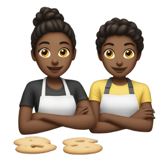 Black and white teenagers are baking cookies  sticker