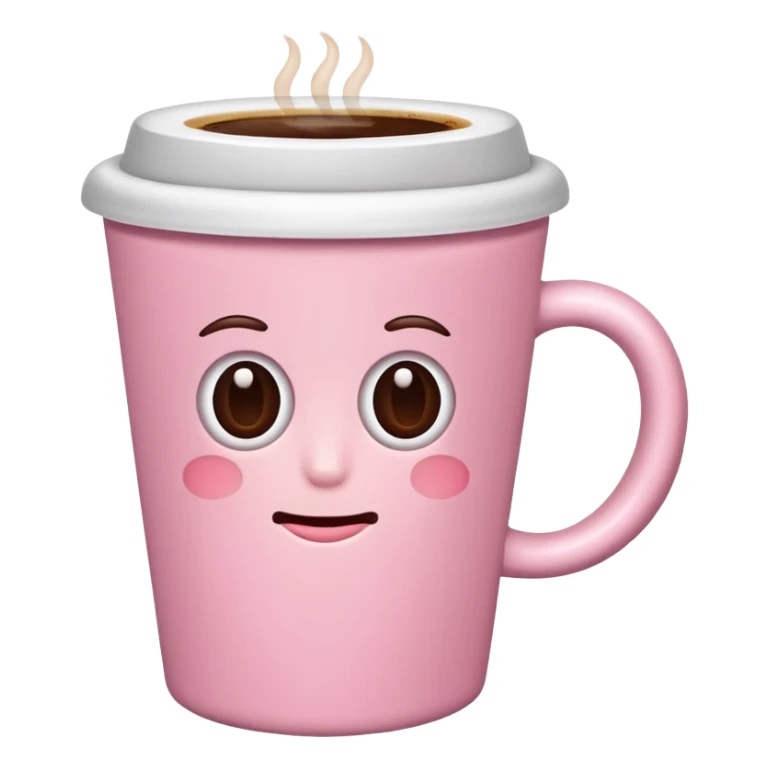 light-pink cup of coffee, no emotions sticker