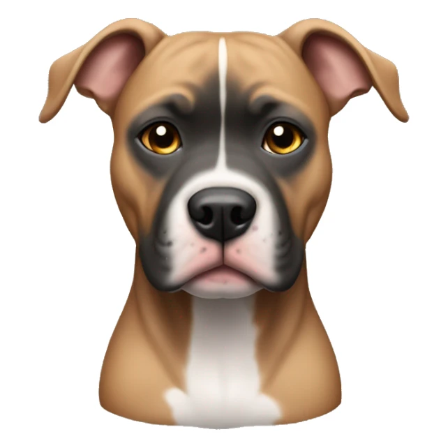 Pitbull with tan fur and a black face with gray hairs sticker