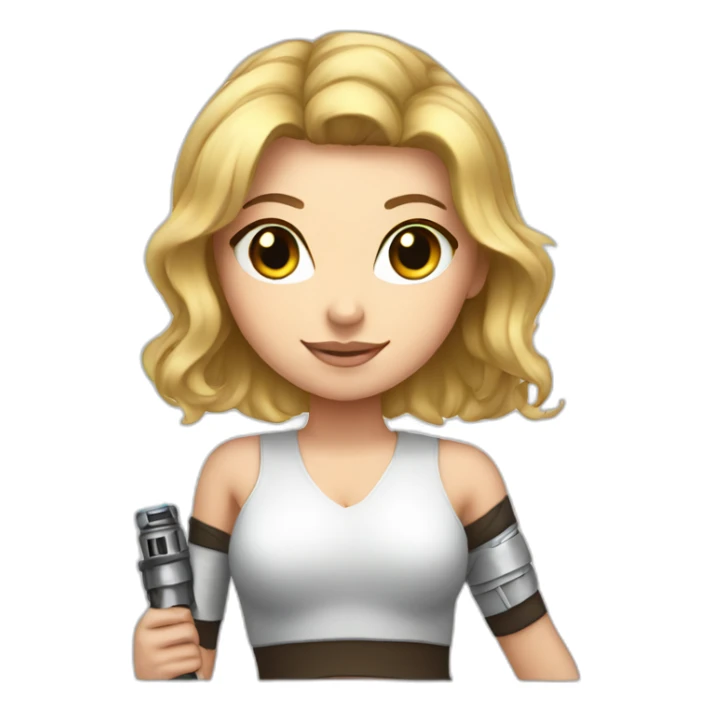 Sexy white girl holding lightsaber sticker
