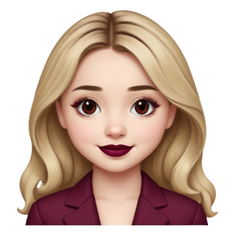 Sabrina carpenter wearing burgundy lipstick  sticker