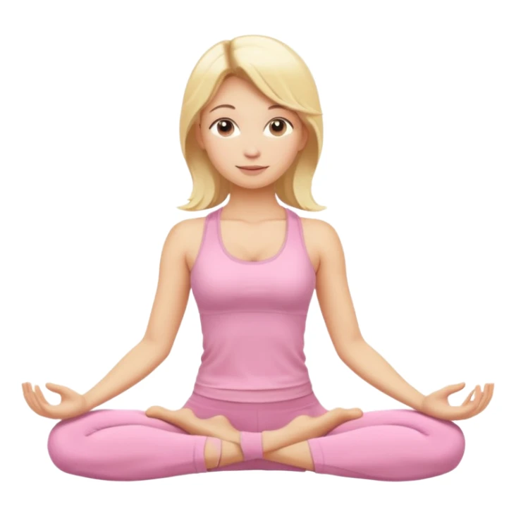 blonde yoga girl light pink clothes n sticker