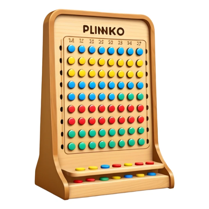 plinko board with score zones at the bottom sticker