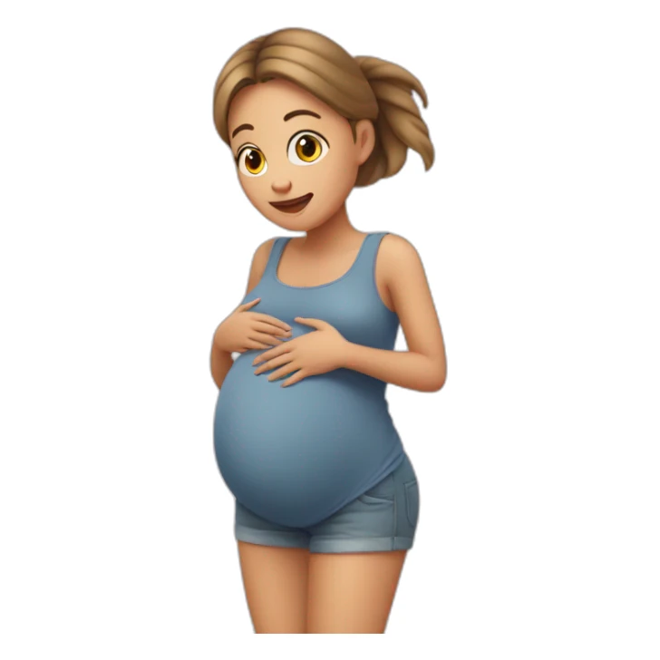 Girl pregnant with a bruger sticker