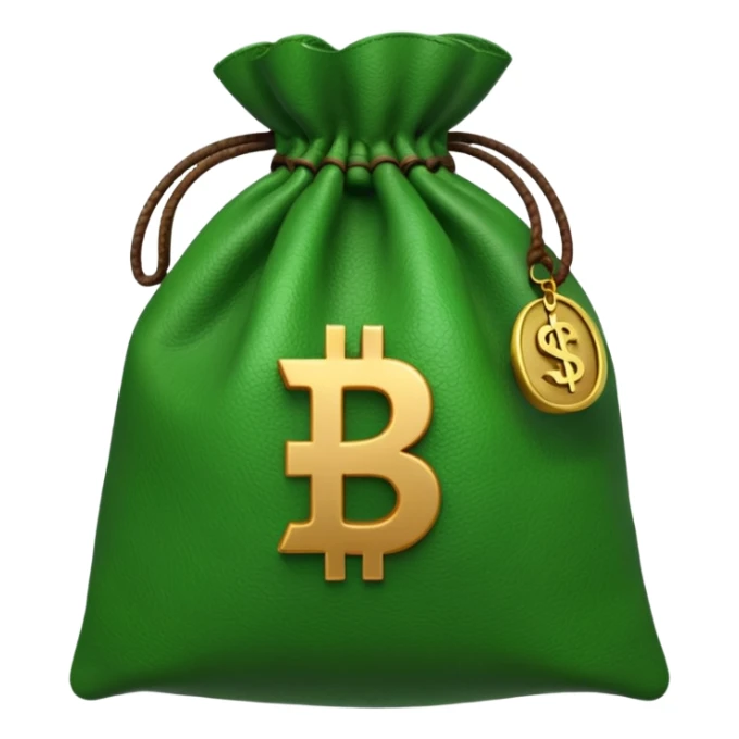 money bag with indian rupeee symbol sticker