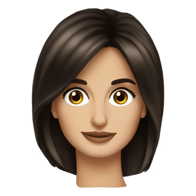 Penelope cruz with dark brown hair bob sticker