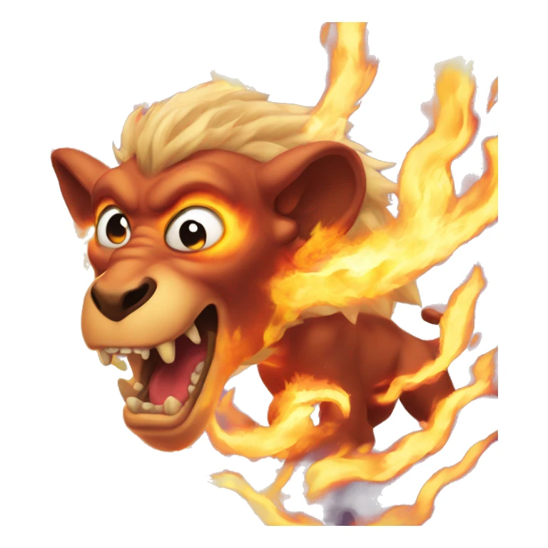 Chimera with a lot of fire around them sticker