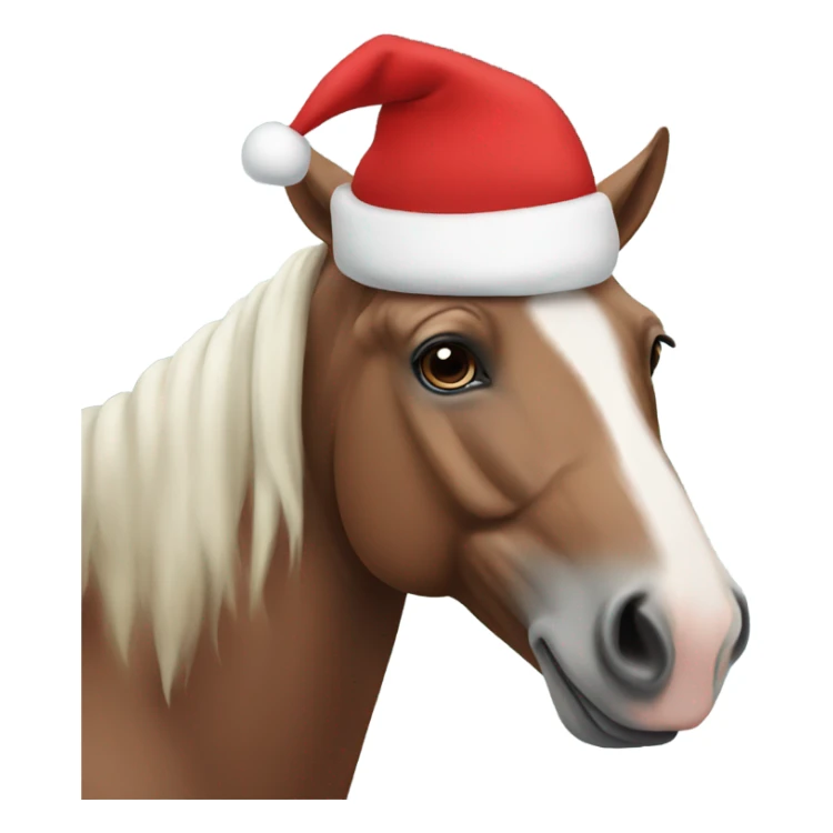 Horse wearing Christmas hat sticker