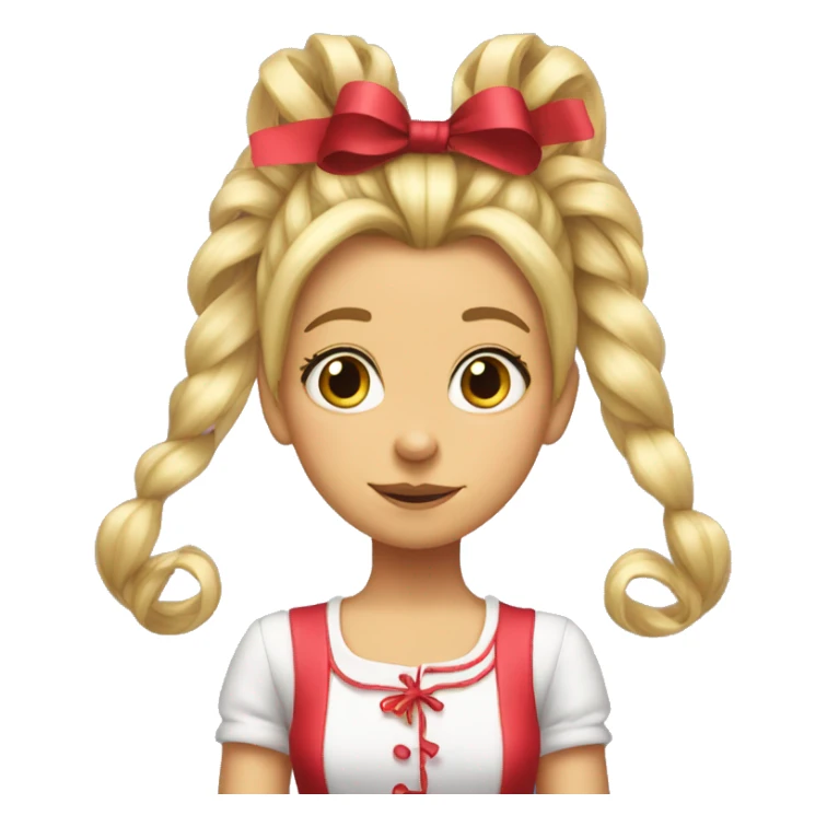 Cindy-lou who hair with ribbons sticker