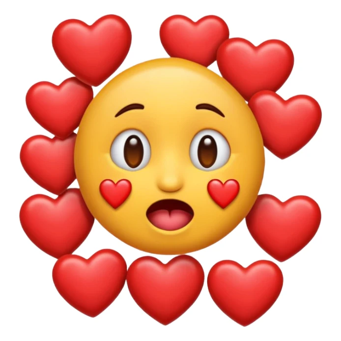 Put love hearts around the drooling emoji sticker