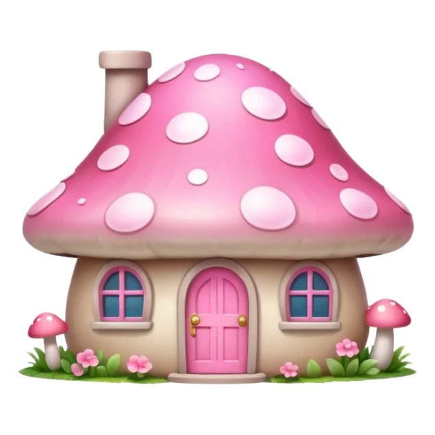 Girly pink tone cottage mushroom home sticker