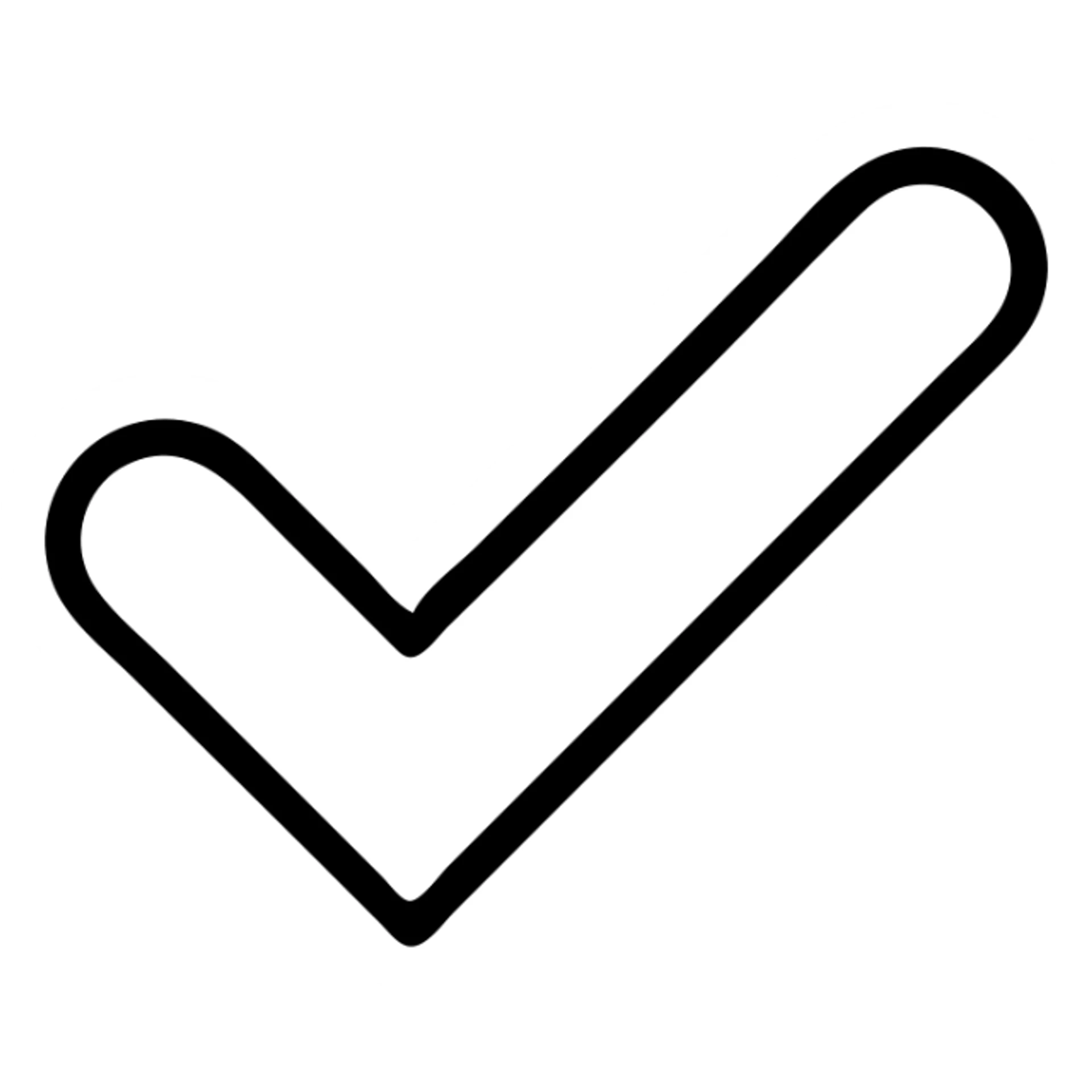 white heavy check mark, modern icon style, clean lines, simple, easily recognizable, suitable for digital interfaces sticker