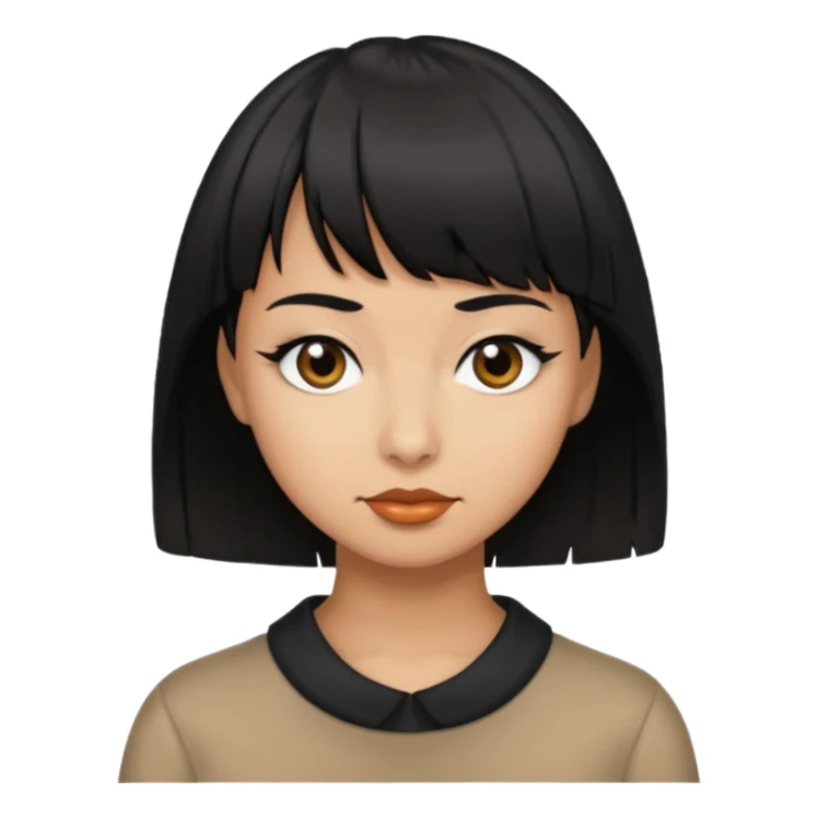 goose with cropped black hair and swoop bangs over one eye sticker